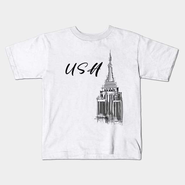 Skyscraper of New York Kids T-Shirt by PreeTee 